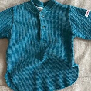 Vintage Healthtex Thermal Teal Kids Shirt Size 12 months